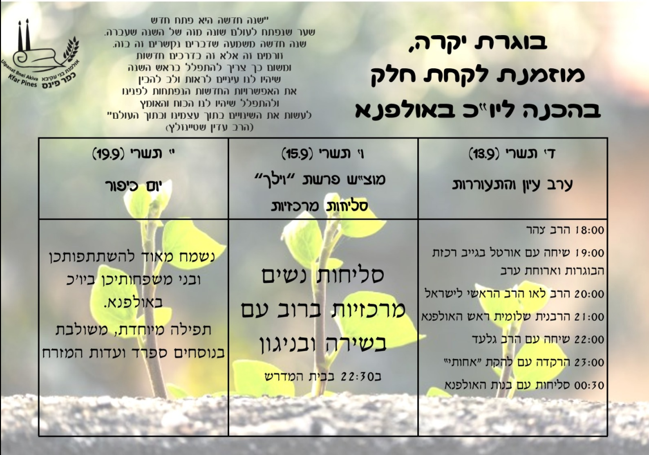 הזמנה בוגרות